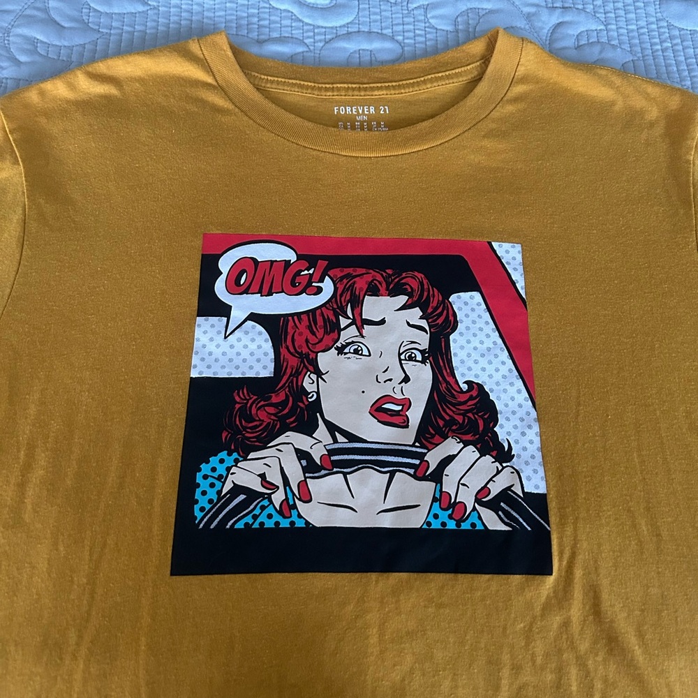 Forever 21 Mustard Crew Neck Tee
